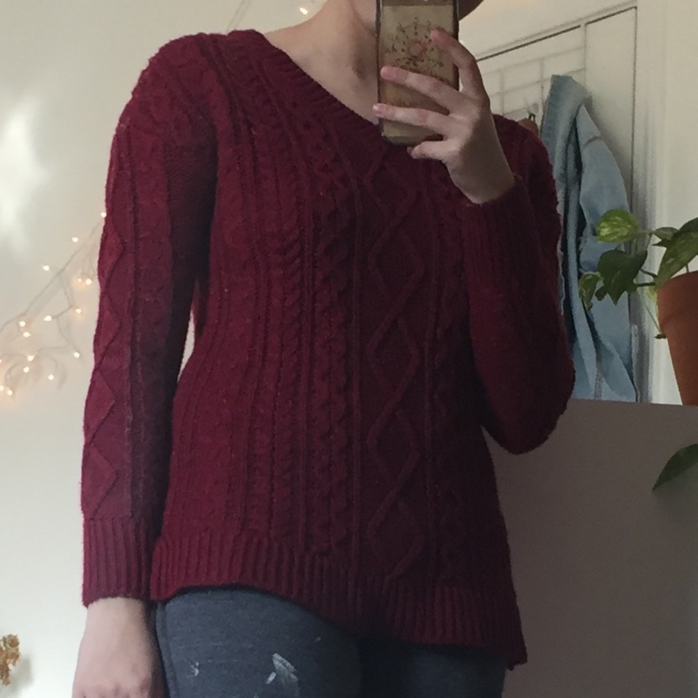 Faded Glory Red Sparkly Sweater